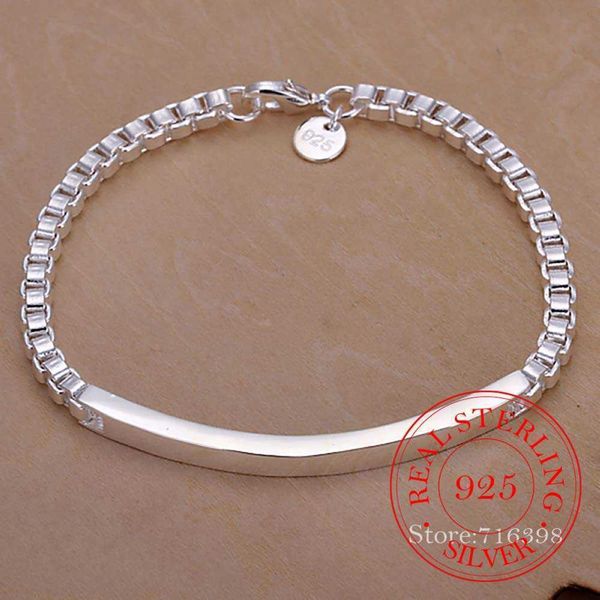 

beaded strands % 925 silver fashion women men jewelry korean long stick box chain bracelets for women men 2020 hand chain wristband pulseira, Black
