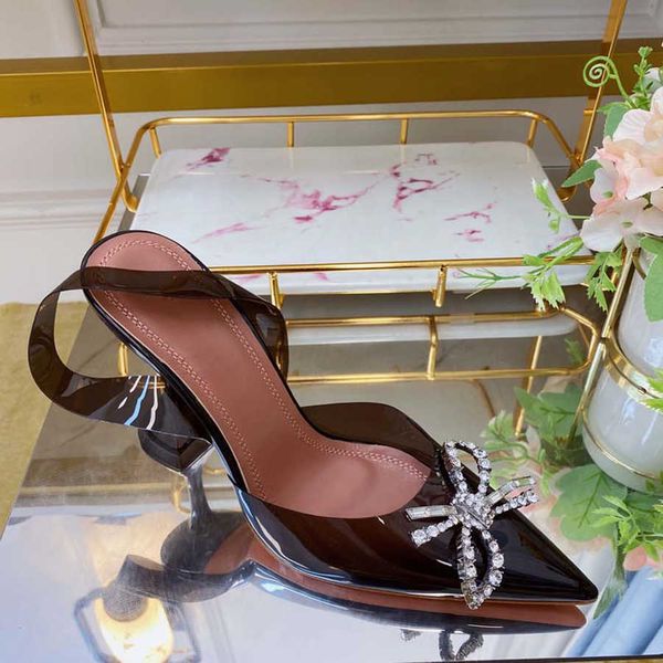 

high heeled sandals women shoe heels woman shoes crystal clear multicolor designer lady metal belt buckle thick heel size 35-41 by, Black