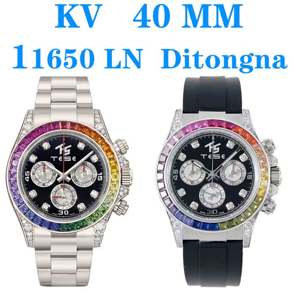 

south africa rainbow diamond luxury watch business men stainless steel rubber watch mens rose gold fashion automatic machinery time diving p, Slivery;brown