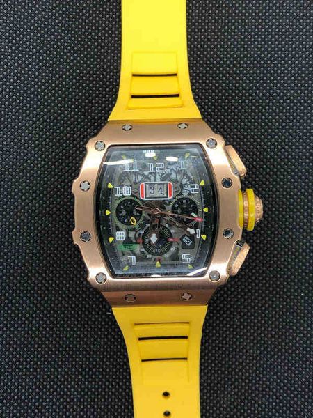 

luxury mens mechanics watch richa rm- mens automatic mechanical gold stainless steel case wrist black rubber selling