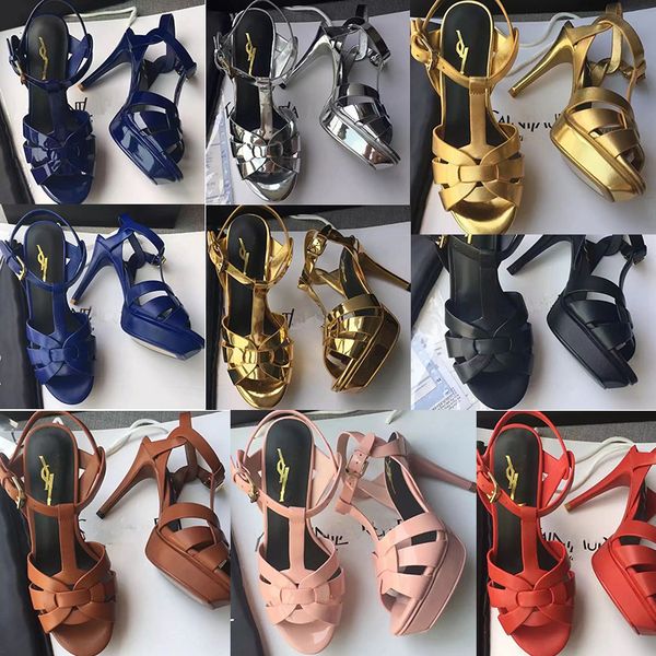 

2022 women designer wedding dresses heels sandals luxury fashion solid color nightclub leather waterproof sandal spring autumn casual stilet, Black