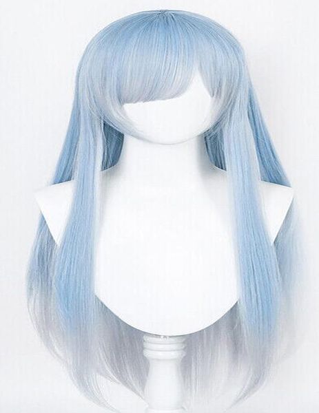 

anime zero rem cosplay long gradient straight hair harajuku wig, Black