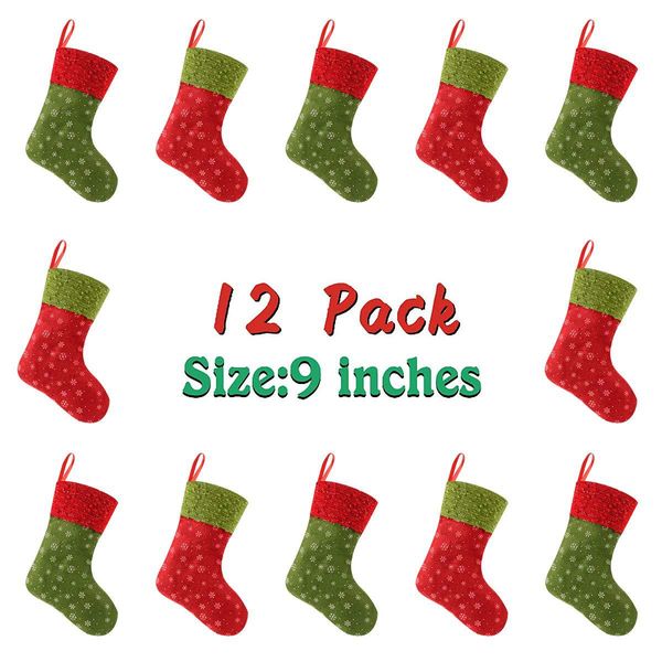 

12 pcs christmas socks tree pendant gift decorations bag 1223300