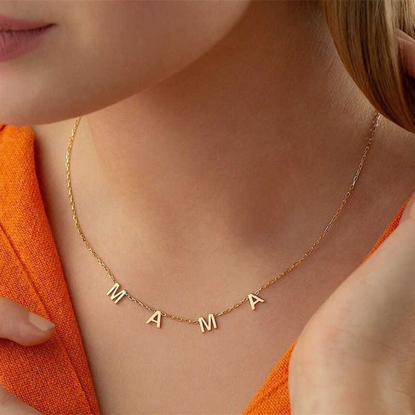 

pendant necklaces big letter necklaces for women letters jewelry stainless steel capital initials mom necklaces mothers day gifts l221011, Silver