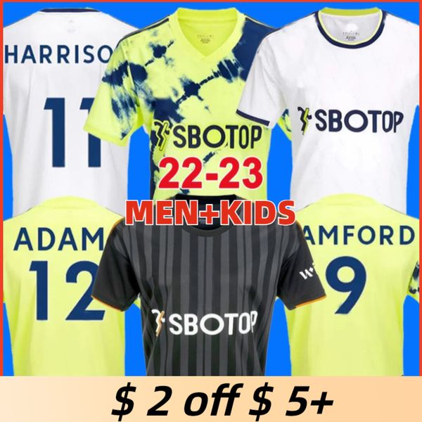 

22 23 summerville bamford soccer jerseys leeds uniteds adams klich harrison 2022 2023 llorente sinisterra james football shirt men shirt kid, Black;yellow