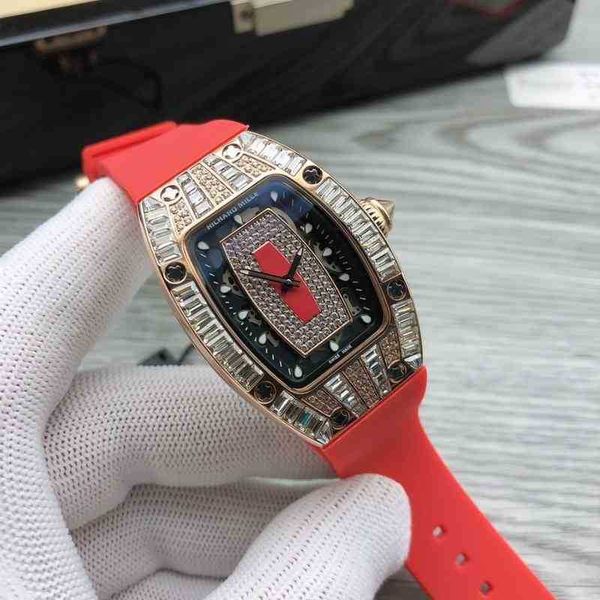 

luxury mens mechanics watch richa weska barrel diamond red lip rm007 women's sky star trend, Slivery;brown