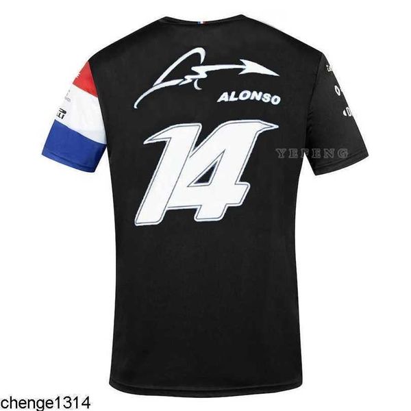 

men's casual shirts formula one t competition audience t-shirt alpine team motorsport alonso racing car fans jersey short sleeve shirt, White;black