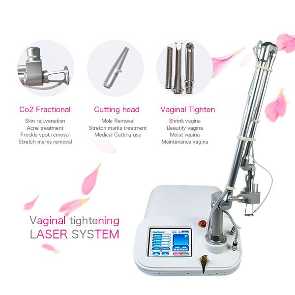 

co2 fractional laser machine for face stretch marks moles wart removal beauty machine portable, Black