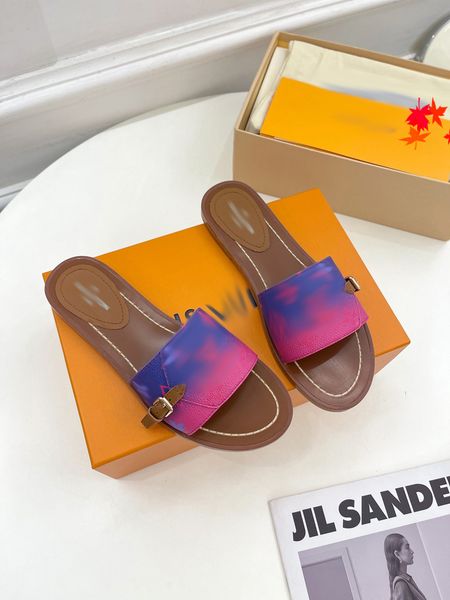 

2023 designer women slides sandal flat mule slipper womens beach slides rubber soles summer flip flops with box -m062, Black