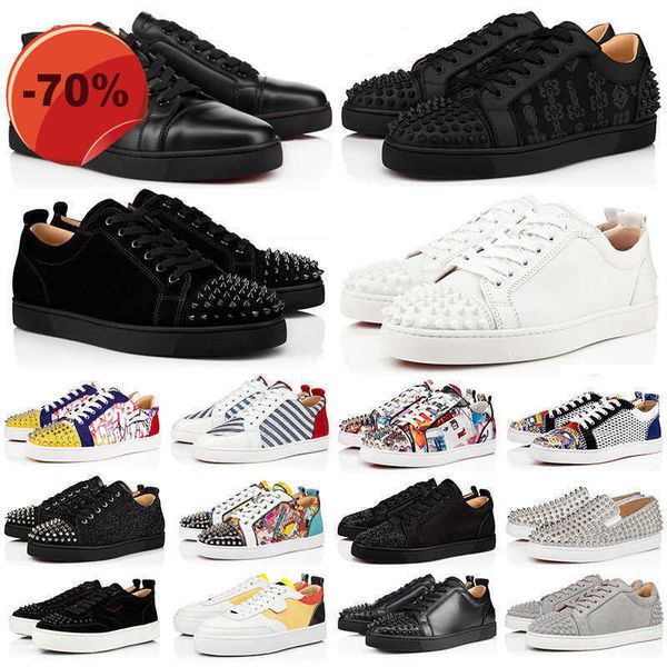 

luxury designer low dress shoes mens casual shoes sneakers glitter grey rivets leather suede camo green men women fashion spikes office, Black