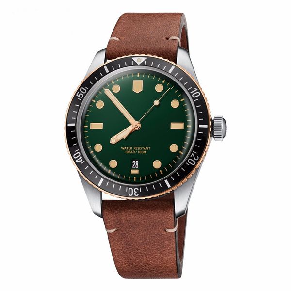 

2022 New luxury watch Fashion business top watch waterproof leather strap quartz wristwatch relogio masculino, Green