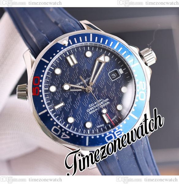 

41mm dive 300m 50th automatic mens watch 212.30.41.20.01.005 blue 007 texture dial steel case rubber strap gents new watches twom timezonewa, Slivery;brown