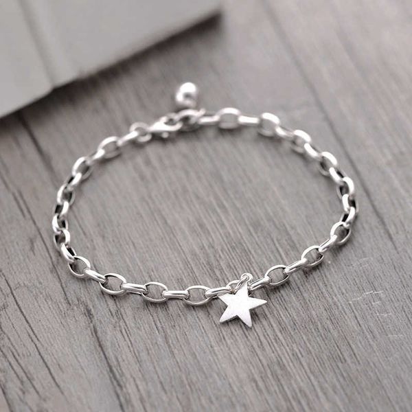 

beaded strands 925 sterling silver vintage star bead charm bracelet bangle for women wedding party jewelry gift jlfjdla l221012, Black