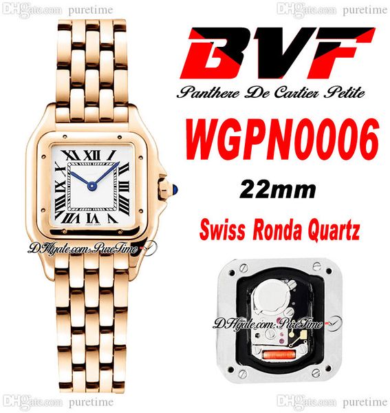 

bvf wgpn0006 swiss ronda quartz ladies watch 22mm 18k rose gold white dial black roman stainless steel bracelet womens watches super edition, Slivery;brown