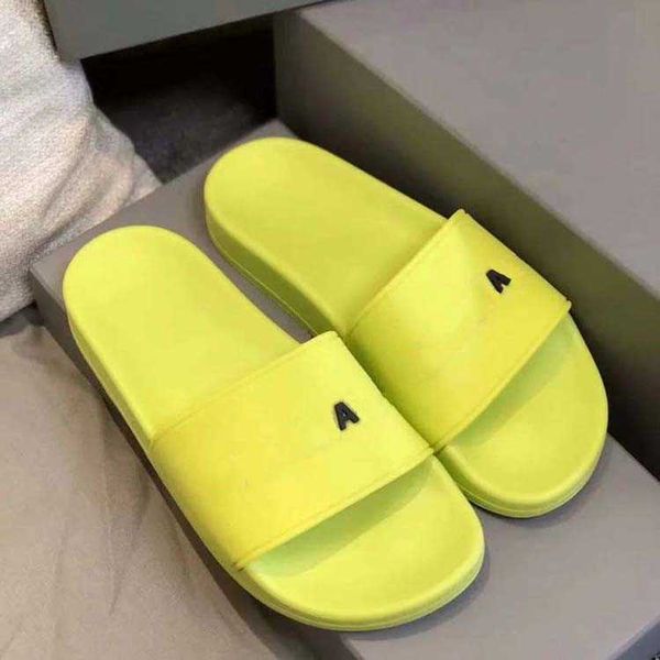 

2021 men women summer rubber sandals beach slide fashion scuffs slippers indoor shoes size eur 35-45 with box by shoe008 02, Black