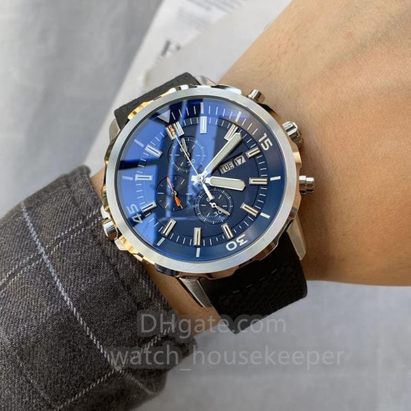 

designer moon men's watch multi dial full function mechanical 43mm leather calendar stainless steel u1 anniversary sapphire glass watch, Slivery;brown