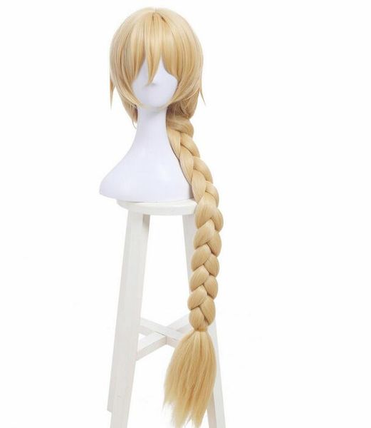 

2020 new cosplay impact game cosplay blue mixed white medium hair wig, Black