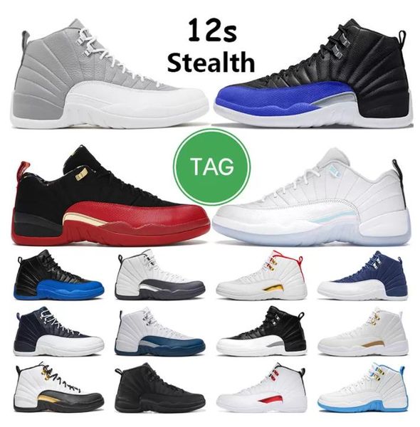 

men basketball shoes jumpman 12 12s sneakers indigo university gold flu game cny taxi ovo black cherry bordeaux white sports trainers keycha