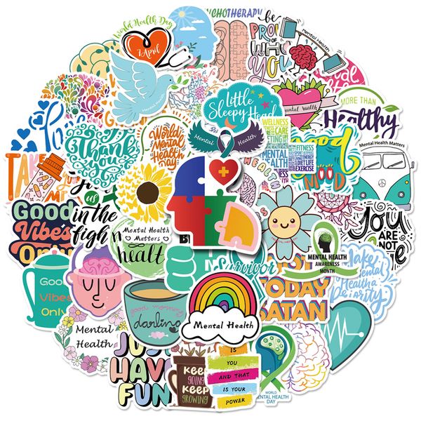 

mental health stickers 50pcs awareness vinyl decal gift sticker for adults therapist bp582