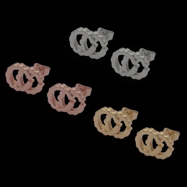 

design mix 316l stainless steel hip hop diamond stud earings 18k gold rose earrings for women party wedding hoop wholesale fashion jewelry, Golden;silver