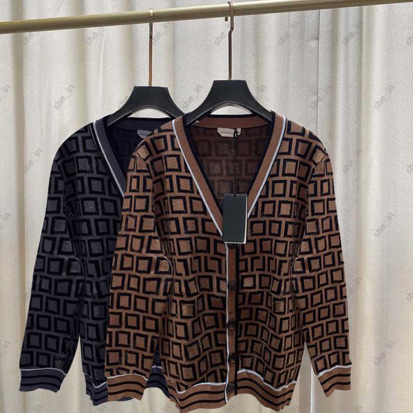

womens knitted cardigan sweaters autumn long sleeve tees classic designer full print cardigans sweater woman high elasticity knit outerwear, White