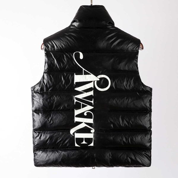 

classical franch maya mens down vests designer embrodered brand letter bandge style womens downs vest warm outerweara07p, Black