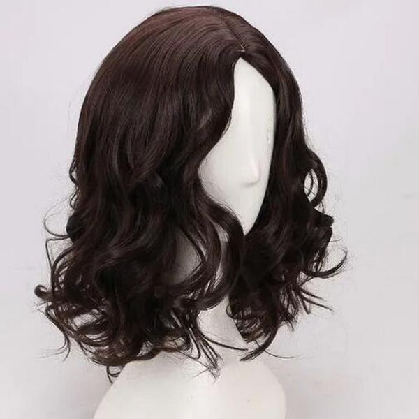 

men cosplay costume wigs for halloween short brown curly wavy wig, Black