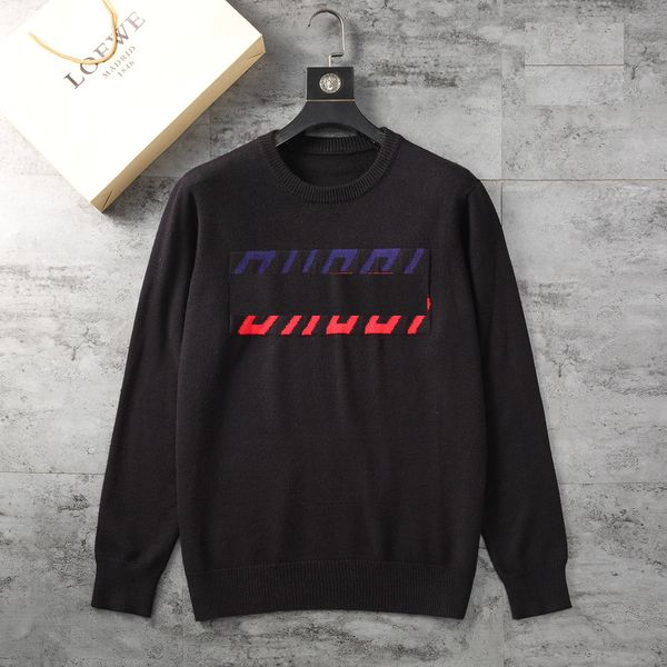 

23ss brand designer men's sweaters 100% cotton long sleeve pullovers for mens womens classic striped plain sweatshirts autumn winter wa, White;black