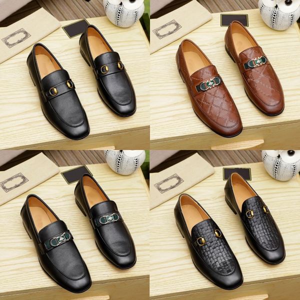 

casual shoes designers mens fashion loafers chaussures genuine leather men business office work formal dress brand designer party wedding, Black