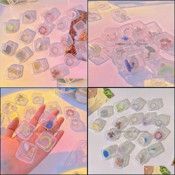 

jewelry pouches bags jewelry pouches bags 5pcs small transparent square ring earrings necklace container makeup bead storage box wo dhdlt, Pink;blue