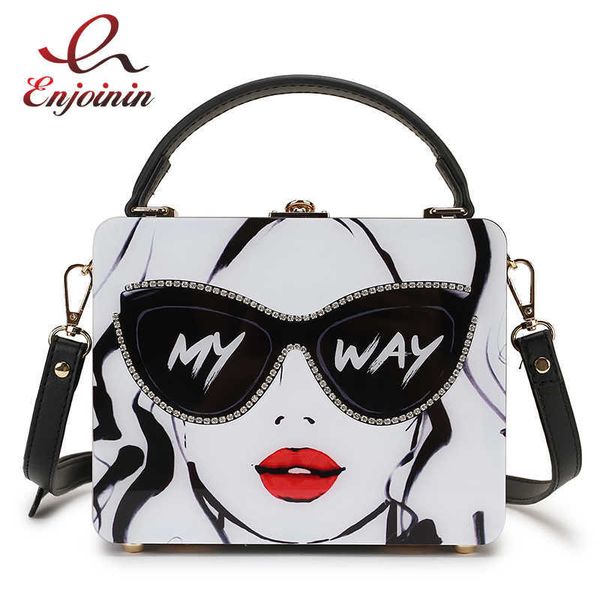 

shoulder bags dazzling sunglasses women purses and handbag designer cartoon acrylic style female crossbody party clutch totes 221017
