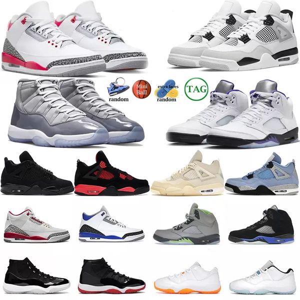 

3 4 5 11 basketball shoes men women 3s fire red 5s concord racer blue green bean retro 4s military black unc red thunder 11s cool grey bred