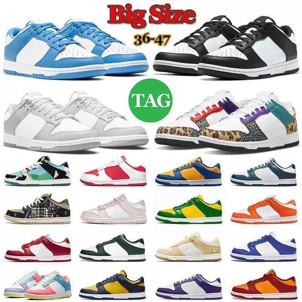 

36-47 men women designer casual shoes panda white black grey fog university blue red ucla mens trainers outdoor sports sneakers