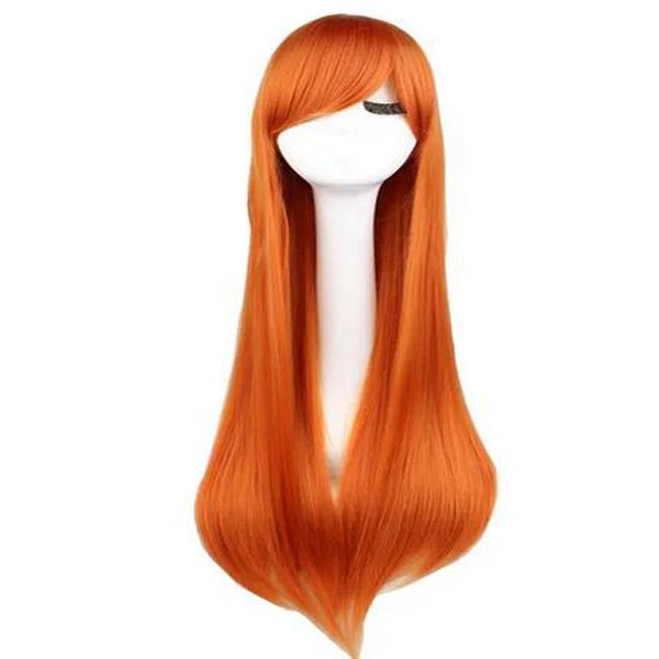 

fashion michael long straight cosplay orange 80 cm synthetic hair wigs, Black