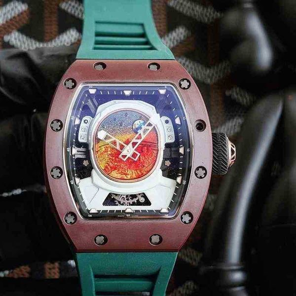 

richa business leisure rm52-05 fully automatic mechanical mill r watch fine steel case tape men's watch