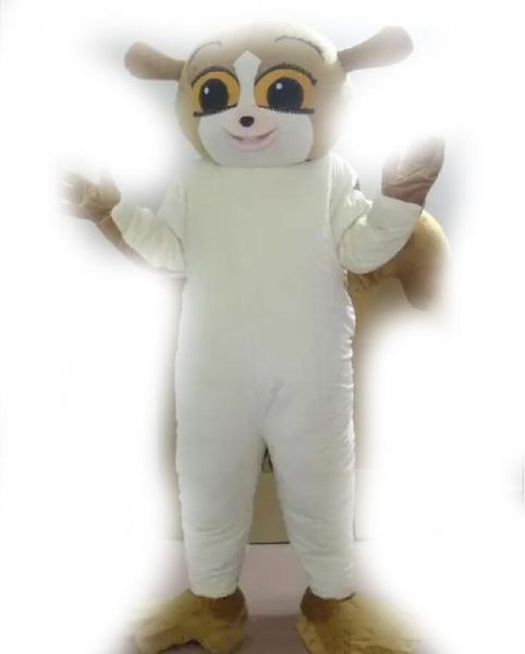 

a brown madagascar mouse mascot costume with white belly for to wear, Red;yellow