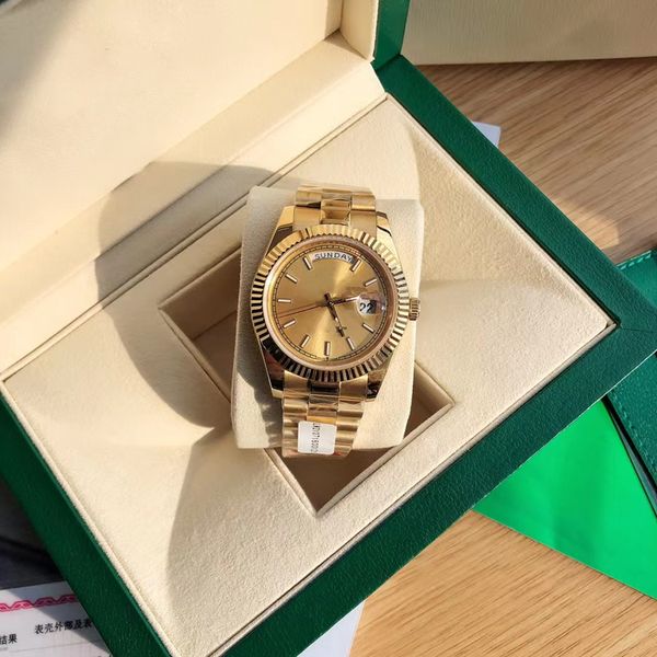 

with original box luxury watches 41mm mens 18k yellow gold dial bigger diamond automatic fashion brand men's watch wristwatch 202265666, Slivery;brown