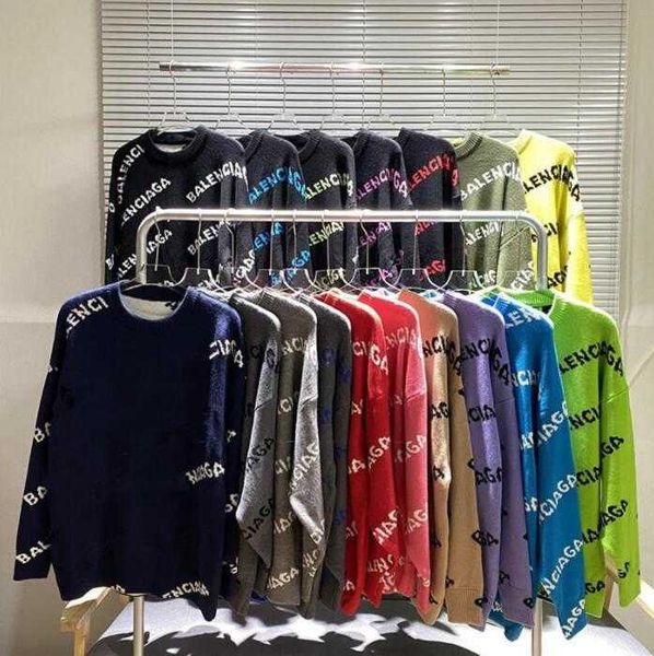 

men's sweaters mens womens designers luxe sweatshirt balancai embroidery knitwear winter clothes classic series letter jacquard are mad, White;black