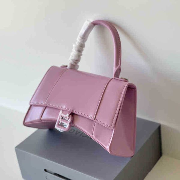 

designer shoulder balencaigass bags pink selling cherry blossom powder full leather women's bag hourglass portable messenger