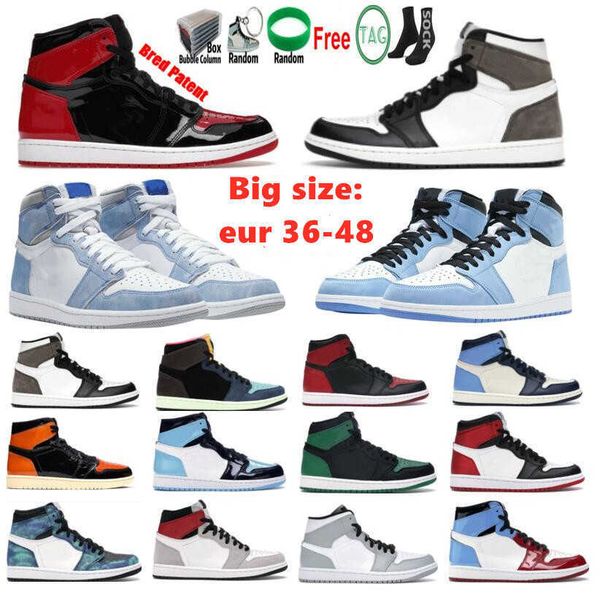 

1s mens basketball shoes 1 patent bred university blue black banned shadow hyper royal dark mocha silver toe court purple white sneakers
