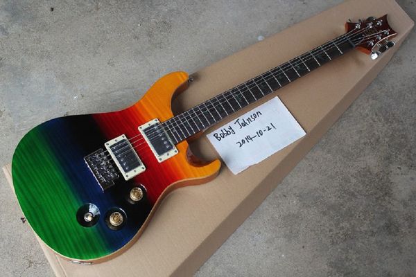 

birds inlay fingerboard prs 22 fret electric guitar agate blue