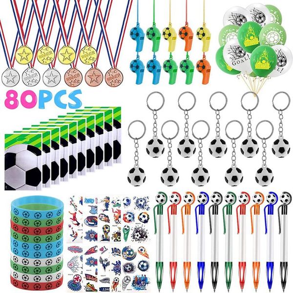 

collectable 2022 world cup soccer cheer set with wristband sticker whistle keychain for kid pinata party favors sjb