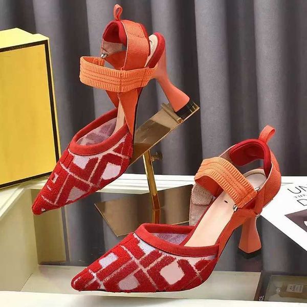 

high heeled gladiator ff sandals for womens gauze dress shoes luxury designer heels front rear strap snap ring women sandal size42, Black