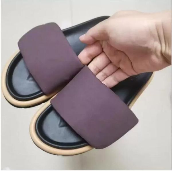

comfort slipper insole slide pool pillow lady nylon down strap mule anatomic designer men leather flat rubber outsole new women, Black