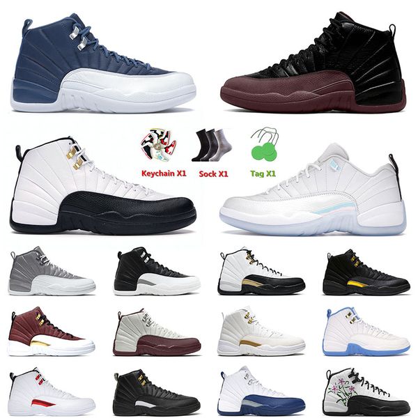 

12 12s xii mens basketball jumpman shoes indigo a ma maniere black low easter fiba french blue university gold men women trainers sneakers 3, White;red