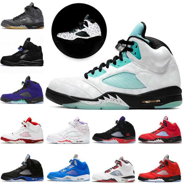 

5 5s basketball shoes men women sneakers laser crimson voltage purple trophy room red suede wings trainers, Black