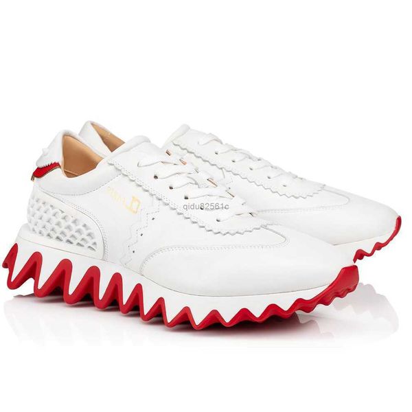 

luxury fashion low elastikid red dress shoes shark spike loubishark flat bottoms outdoor sports couple party shoe men women, Black