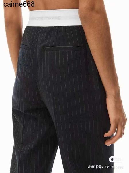 

women's pants designer spring series new alexanders suit straight pants wangs, Black;white