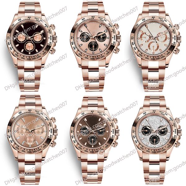 

10 style men's watches 116505 40mm chocolate dial 18k rose gold natural rubber strap no chronograph 2813 sports automatic mechanical me, Slivery;brown