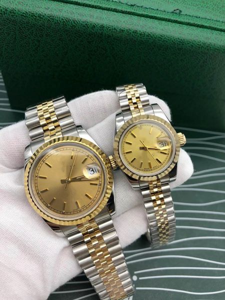 

with original box ladies watch women's man 26mm 31mm 36mm 41mm diamond dial 2813 steel 18k yellow gold jubilee bracelet automatic mecha, Slivery;brown